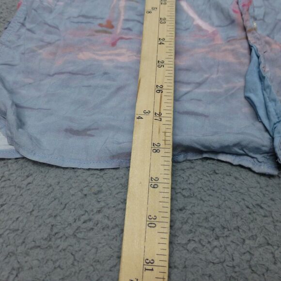 Duvin Shirt Mens Large Button Up Flamingo Blue Florida Beach Loop Collar - Picture 8 of 9